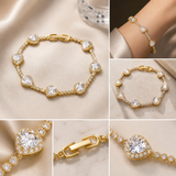 Gold Heart Tennis Bracelet