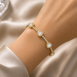 Gold Heart Tennis Bracelet