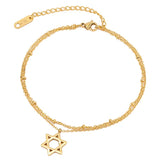 Two-layer Beaded Chain Anklet for Women
