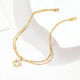 Two-layer Beaded Chain Anklet for Women