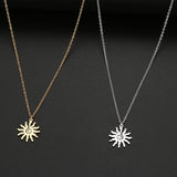 Stainless Steel Necklaces Spiral Sun Pendants Chain