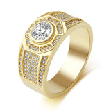 Gold Wedding Signet Ring for Men