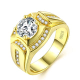 Gold Wedding Signet Ring for Men