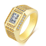 Gold Wedding Signet Ring for Men