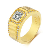 Gold Wedding Signet Ring for Men