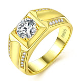 Gold Wedding Signet Ring for Men
