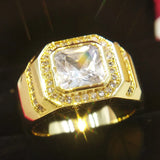 Gold Wedding Signet Ring for Men