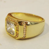 Gold Wedding Signet Ring for Men