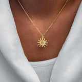 Stainless Steel Necklaces Spiral Sun Pendants Chain