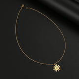 Stainless Steel Necklaces Spiral Sun Pendants Chain