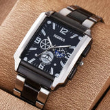 Men's Silver-Black Wristwatch