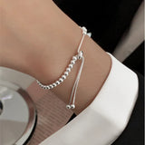 Silver Metal Bracelets for Women and Men with Beads