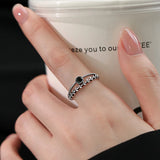 Black Zircons Rings for Women Couples