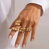 Fashion 4Pcs Rings Set for Women Punk Gold Silver Color Jewelry