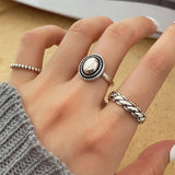 Silver Rings Fashion Twist Design Round Shape Jewelry
