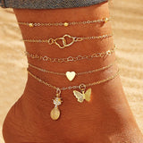 Gold Plated Anklet Leg Bracelets for Women