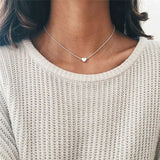 Fashion Heart Pendant Collar Chain Golden Necklace
