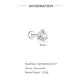 Moissanite Ear Stud Earrings For Women
