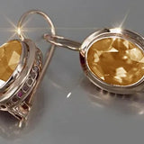 Exquisite Yellow Gold Earrings Wedding Jewelry