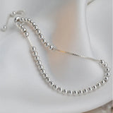 Silver Metal Bracelets for Women and Men with Beads