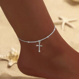 Shiny Sparkling Simple Anklet for Women Gold Silver