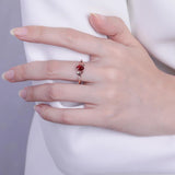 Diamond Ruby Ladies Ring Adjustable Elegant Glamour Premium