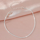 Shiny Sparkling Simple Anklet for Women Gold Silver