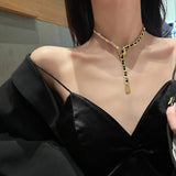 Y-shaped Necklace Sparkling Diamond Collarbone Chain