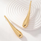Fashion Metal Golden Long Water Drop Earrings for Women