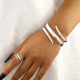 European and American Thick Bracelet and Ring Jewelry Set