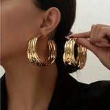 1 Pair of Metal Ring-Shaped Earrings