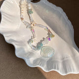 Pearl Shell Starfish Necklace Collarbone Chain