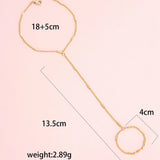 Elegant Tiny Chain Bracelet Finger Rings
