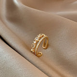 Hollow Rings for Women Gold Color Couple Jewelry