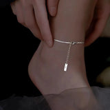 Silver Snake Bone Sexy Long Anklet Sparkling Foot Chains