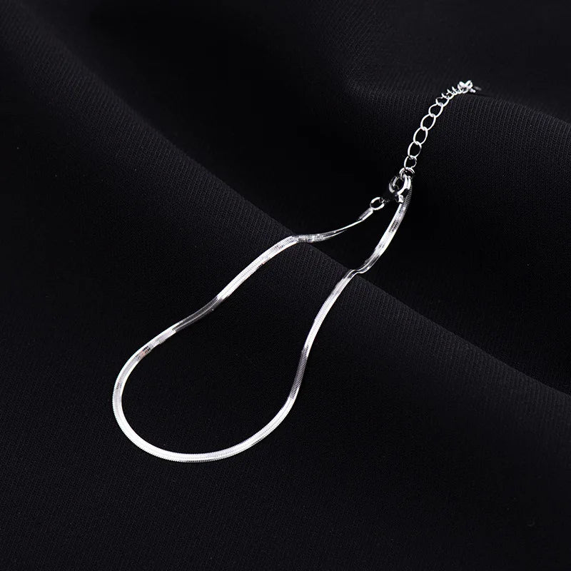 Silver Snake Bone Sexy Long Anklet Sparkling Foot Chains