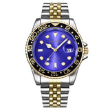 Men Fashion Stainless Steel Band Calendar Watch