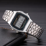Elegant Digital Watch For Women Gold Silver Stainless Steel
