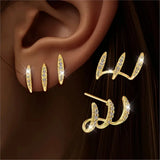 2pcs Elegant Three-Claw Earrings for Women
