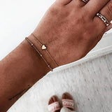 Chain Bracelet Set For Women Silver Pendant Open Cuff Bangle