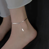 Silver Snake Bone Sexy Long Anklet Sparkling Foot Chains