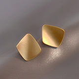 Golden Square Stud Earrings for Women