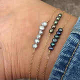 Black Pearl Anklet Peacock Pearl Gold Ankle Bracelet