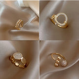 Hollow Rings for Women Gold Color Couple Jewelry