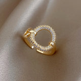 Hollow Rings for Women Gold Color Couple Jewelry
