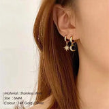 Fashion Star Moon Earrings for Women