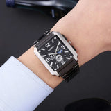Men's Silver-Black Wristwatch