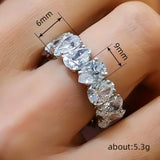 Luxury  Silver Single Row Ring for Women