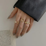 Hollow Rings for Women Gold Color Couple Jewelry