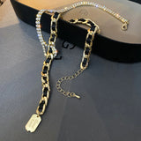 Y-shaped Necklace Sparkling Diamond Collarbone Chain